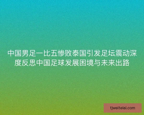 中国男足一比五惨败泰国引发足坛震动深度反思中国足球发展困境与未来出路